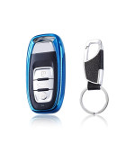 LIMBQS Key Fob Cover Case for Audi A3 A4 A5 A6 A7 A8, TPU Soft Glue Protection Key Shell Key Case for Audi Q3 Q5 Q7 R8 RS5 RS7 (Blue)