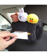 Tianmei Cute Cartoon Doll Universal Tissue Holder Organizer Accessories for Car Visor, Armrest and Backseat ( LF - Black)