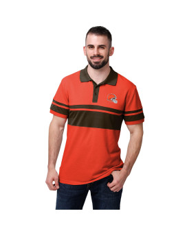 FOcO cleveland Browns NFL Mens cotton Stripe Polo - S