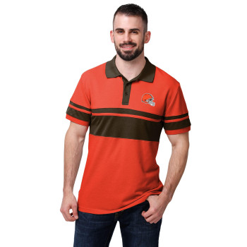 FOcO cleveland Browns NFL Mens cotton Stripe Polo - S