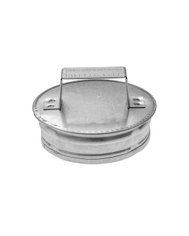 4 Metal Tee Cap with Handle - Round Vent Cover - Indoor and Outdoor Pipe Cover - Dryer Vent Cover - Dryer Duct End Cap - Metal End Cap - Round Metal Duct Cap (4 In, Galvanized Steel w/Handle)