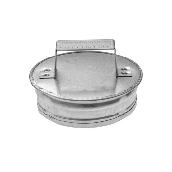 4 Metal Tee Cap with Handle - Round Vent Cover - Indoor and Outdoor Pipe Cover - Dryer Vent Cover - Dryer Duct End Cap - Metal End Cap - Round Metal Duct Cap (4 In, Galvanized Steel w/Handle)