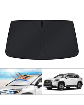 KUST Windshield Sun Shade for Toyota Corolla Cross 2022 2023 2024(Not for Corolla) Window Sunshade Sun Visor Protector Foldable Blocks UV Rays Keep Your Car Cooler