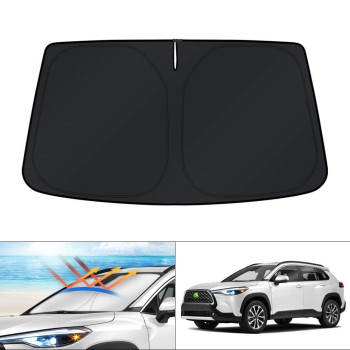 KUST Windshield Sun Shade for Toyota Corolla Cross 2022 2023 2024(Not for Corolla) Window Sunshade Sun Visor Protector Foldable Blocks UV Rays Keep Your Car Cooler