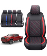 Tomatoman Tacoma Seat Covers Customized for 2005-2023 Sport Extended SR V6 Pickup TRD, Waterproof Faux Leather Car Cushions(2 PCS Front, Black-Red)