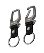 Spigen Life Carabiner Key Ring Clip, Car Keychain Clip, Bottle Opener Key Chain Ring for Men and Women (2-Pack) - Gunmetal