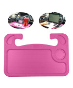 Steering Wheel Tray,Car Desk for Writing,Laptop,Tablet,iPad or Notebook with Pen Slot,Food Eating Table Trays,Fit Most Vehicle Steering Wheels(Pink)