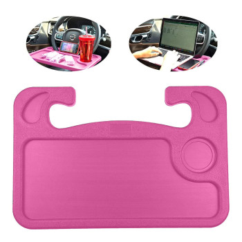 Steering Wheel Tray,Car Desk for Writing,Laptop,Tablet,iPad or Notebook with Pen Slot,Food Eating Table Trays,Fit Most Vehicle Steering Wheels(Pink)