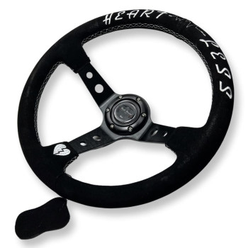 Performance Steering Wheel 350mm Deep Dish 6 Bolt For JDM Sport Racing Steering Wheel Suede Horn Button Included