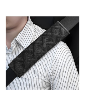 2 Pack Car Seat Belt Pads Cover, Universal Comfort Seatbelt Pad, Seat Belt Shoulder Strap Covers Harness Pad to Protect Neck and Shoulder from The Seat Belt Rubbing, Car Interior Accessories (Black)