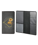 JEOCODY Sunflower and Butterfly Car Registration and Insurance Card Holder Glove Compartment Organizer Car Registration Insurance Holder Wallet