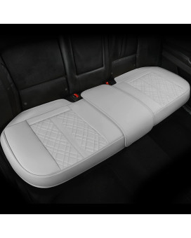 SanQing Car Rear Seat Cushions Luxury PU Leather Car Back Seat Covers Universal Protector for Car Seat Bottoms Works with 90% Vehicles (Sedan SUV Truck Mini Van) Anti-Slip(Grey Rear)