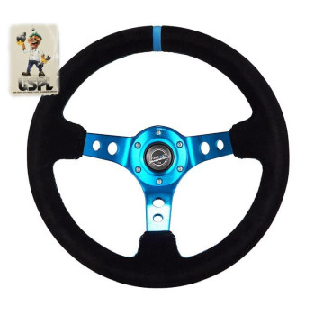 NRG Innovations Reinforced Steering Wheel RST-006S-BL + U.S. Performance Lab Air Freshener