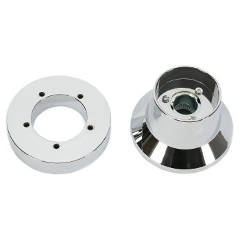 KUAFU 5 Hole Steering Wheel Hub Adapter Compatible with 1986-2006 all Freightliner models (T01) Chrome Plastic