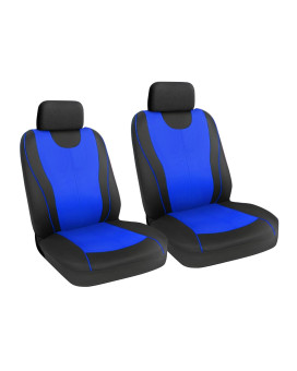 Car Seat Covers Full Set, Polyester Automotive Seat Covers, Breathable Waterproof Car Seat Cushion Protectors, Car Accessories Fits Most Vehicles, SUV, Truck (Blue/Front)