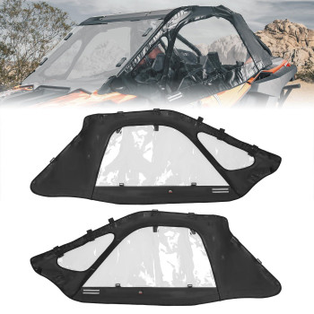 KEMIMOTO PRO XP Upper Doors, Soft Cab Enclosures Upgrade Fit with Side Mirrors and Windshields Compatible with Polaris RZR PRO XP/Turbo R 2020-2024 Upper Windows New Zippers 2884664 (2-seat)