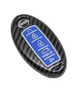 SK CUSTOM Key Fob Case Compatible with Infiniti JX35 Q50 Q60 QX56 QX60 QX80 Altima Armada Maxima Murano Pathfinder Rogue 5 Button Blue