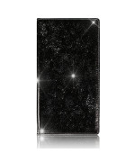 Bling Car Registration and Insurance Holder,Sparkling Vehicle Card Document Magnetic Closure Glove Box Organizer, Bling Car Accessories for Essential Info, Driver License Cards*(Glitter Black)
