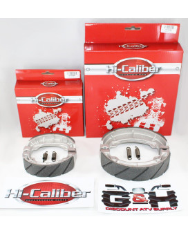 GROOVED FRONT & REAR Brake Shoes with Springs SET for the Honda ATC 200S AND 200E 200ES Big Red 3-wheel ATVs