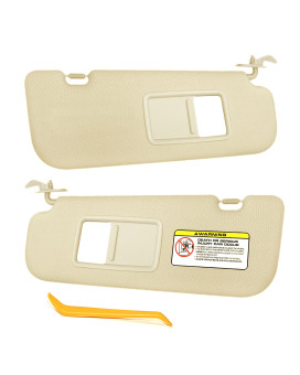 SENSHINE Left Driver and Right Passenger Side Sun Visor for Hyundai Elantra 2011 2012 2013 2014 2015 Avante MD, Replacement Assembly 852103X000TX, Beige