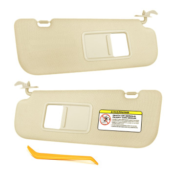 SENSHINE Left Driver and Right Passenger Side Sun Visor for Hyundai Elantra 2011 2012 2013 2014 2015 Avante MD, Replacement Assembly 852103X000TX, Beige