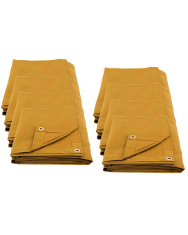 Mytee Products (8 Pack) 6 x 8 Tan canvas Tarp 12oz Heavy Duty Water Resistant
