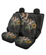 Suobstales Giraffe Car Seat Covers for Women Full Set Carseat Protectors for Auto Truck Van SUV Front and Back Seat Cover Stretchy Fabric Split Bench Seat Covers All Weather