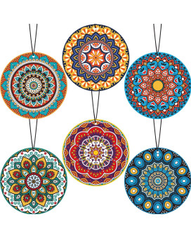 12 Pieces Mandala Car Air Fresheners, Hanging Hippie Car Accessories, Boho Style Automotive Air Fresheners Long Lasting for Women Men Auto Interior Decoration