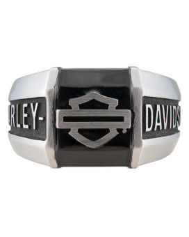 Harley-Davidson Men's Outline B&S Collegiate Style Ring - Stainless Steel (13)