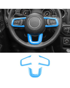 RT-TCZ for Wrangler JL Light Blue Steering Wheel Trim Decal Panel for Jeep Wrangler JL JLU Gladiator JT 2018-2022 Baby Blue Interior Accessories 3pcs