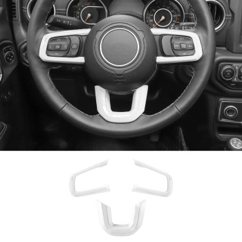 RT-TCZ for Wrangler JL Steering Wheel Panel Trim Bezel for Jeep Wrangler JL JLU Gladiator JT 2018 Up White Interior Accessories 3pcs