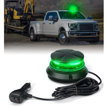 Xprite Green LED Rotating Beacon Light Rooftop Forklift Strobe Warning Revolving Flashing Lights for Construction Security Patrol Postal Vehicles Tow Trucks Snow Plows School Buses ATV UTV Boats