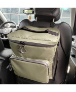 Car Cooler for Front Back Seat, Insulated Organizer Bag for Travel and Camping, with 16 Can Storage