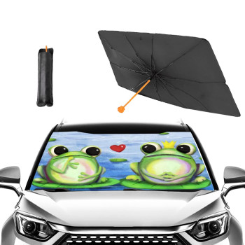 Sunflower Umbrella Sunshade for Car,Windshield Sun Shade Umbrella for Car SUV Trucks Front Window Block UV Rays Heat Keep Vehicle Cool,Foldable Umbrella Reflective Sunshade (57 x 31 in)