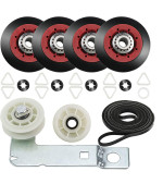 4392067 Dryer Repair Kit and W10837240 Dryer Idler Pulley for Maytag Bravos Whirlpool Duet Kenmore Elite Dryers,with WPW10314173 Drum Roller&661570V Belt&279640 Idler Pulley