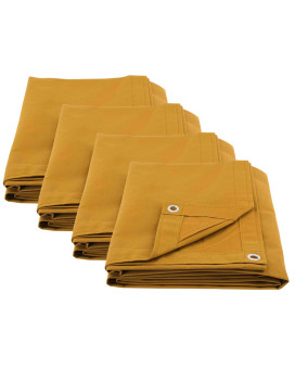 Mytee Products Tan canvas Tarp 12oz Heavy Duty Water Resistant (8 x 10, 4 - Pack)