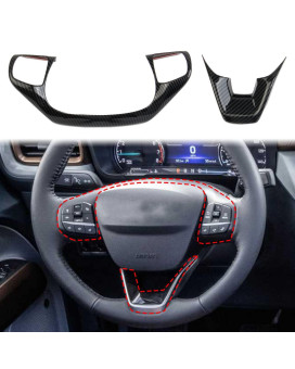 Carbon Fiber Steering Wheel Cover Molding Trims Accessories for Ford Maverick 2022+,for Bronco Sport 2021+,for Escape 2020+
