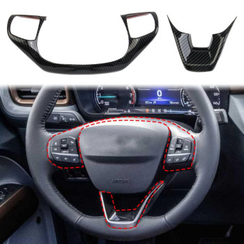 Carbon Fiber Steering Wheel Cover Molding Trims Accessories for Ford Maverick 2022+,for Bronco Sport 2021+,for Escape 2020+