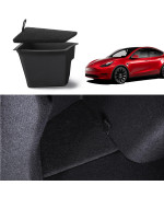 BASENOR 2023 2022 2021 Tesla Model 3 Trunk Organizer Waterproof Rear Trunk Storage Bins Side Box with Carpeted Lip Interior Accessories