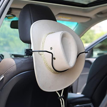 GEEDAR Cowboy Hat Holder Rack for Truck SUV Car(Keep Hat Shape) Car Clothes Hanger Bar Coat Hanger Hard Hat Holder for Truck Seat Car Accessories