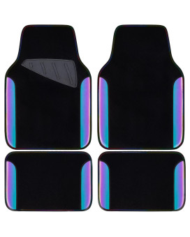 CAR PASS Chameleon Iridescent Reflective PU Leather&Waterproof Universal Carpet car Floor mats,Fit for 95% Suvs,Sedans,Vans,Trucks&Car Mat for Women(Reflective Color Change)