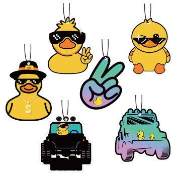 6 Pcs Funny Duck Air Freshener for Christmas Duck Duck Ducking Hanging automotive air fresheners Hanging Cute Duck Car Air Fresheners for Birthday Christmas Festival Gift Supplies (Cute Duck)