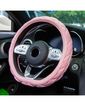 D Shaped Steering Wheel Cover Flat Bottom Steering Wheel Cover Universal 15 inch/37.5-38.5cm Steering Wheel Cover Wheel Cover for Car Steering Wheels & Accessories Soft Microfiber Leather