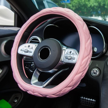 D Shaped Steering Wheel Cover Flat Bottom Steering Wheel Cover Universal 15 inch/37.5-38.5cm Steering Wheel Cover Wheel Cover for Car Steering Wheels & Accessories Soft Microfiber Leather