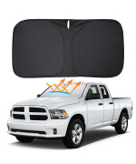 D-Lumina Windshield Sun Shade for Dodge Ram 1500 2009-2018, Foldable Front Sun Shield Protector Blocks UV Rays, Truck Interior Accessories Pack & Unpack Easily