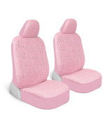 Carbella Sequin Tweed Bling Car Seat Covers, 2 Pack Pink Seat Covers for Cars with Multicolor Detail, Cute Automotive Interior Protectors for Trucks Van SUV, Car Accessories for Women