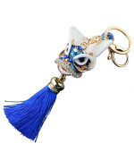 Bling Diamond Keychain Lion Dance Keychain Chinese Style Creative Tassel Pendant Metal Keyring Ornament for Wallet Bag