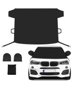 XSTRAP STANDARD Thicken Extra Large Size Car Windshield Snow Cover, All Weather Winter & Summer Front Window Automotive Covers Sun & Snow-Shade, 88.1x 51.18 x 74.8 Fits Most Cars, Trucks, Vans, SUV