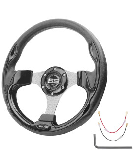 WEKANI Golf Cart Steering wheel for EZGO YAMAHA and Club Car Precedent Most Golf carts Black