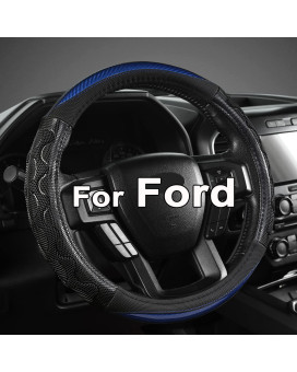 GIANT PANDA Car Steering Wheel Cover for Ford F150 F250 F350 Expedition 15.5-16 inches - Blue